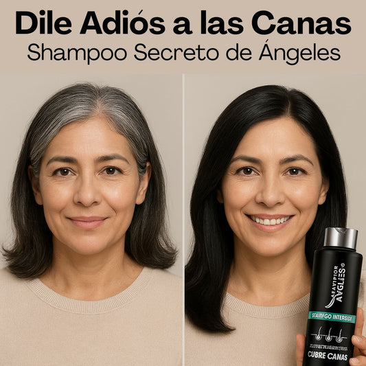 Shampoo Cubrecanas Secreto de Ángeles (Negro, Rubio, Castaño Oscuro y Claro)