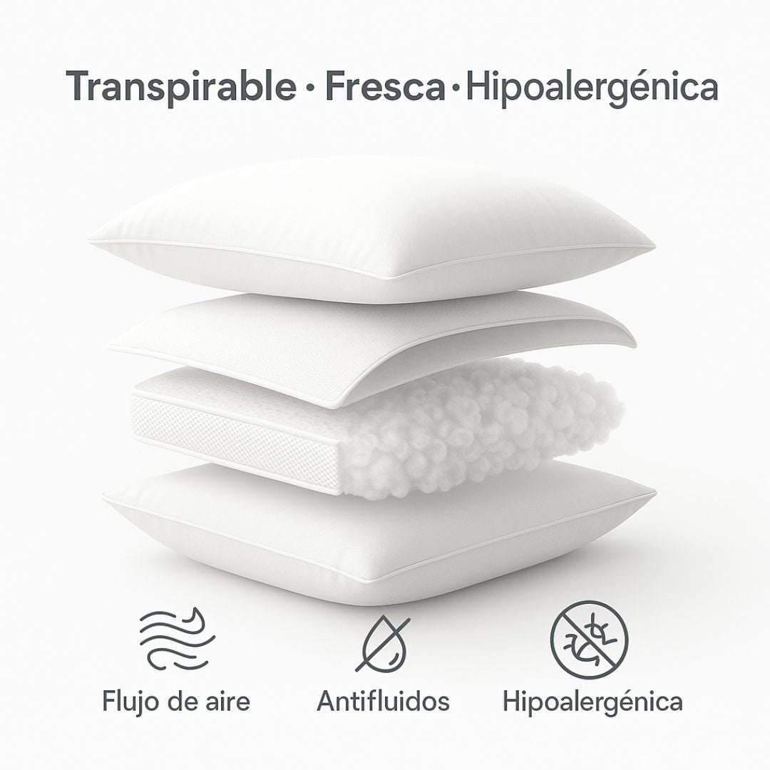 Set x2 Almohadas Cool Touch 40 x 60: Frescura Total para Dormir