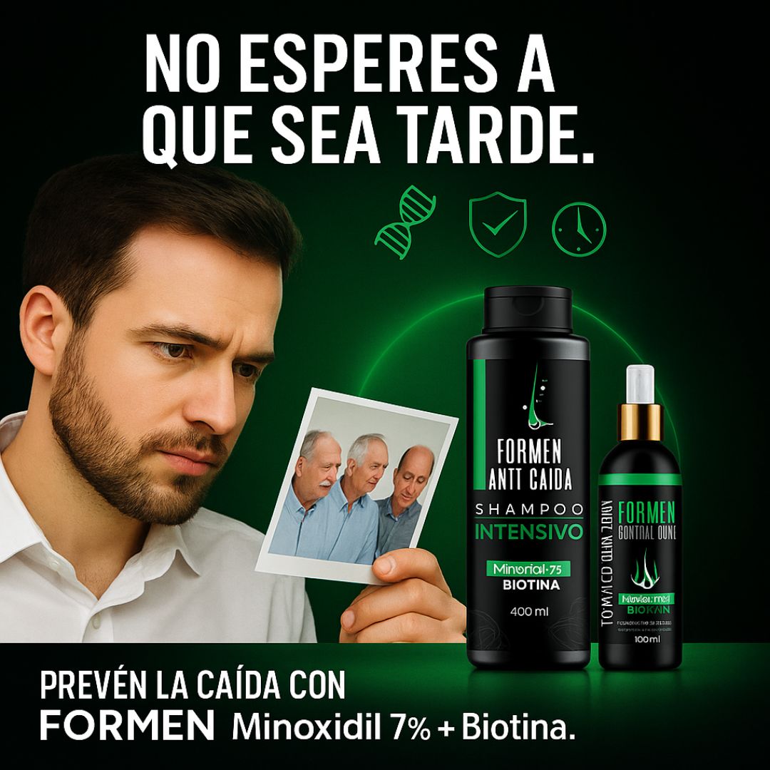 Kit Anticaida y Crecimiento - Combo Minoxidil 7% Shampoo + Tonico