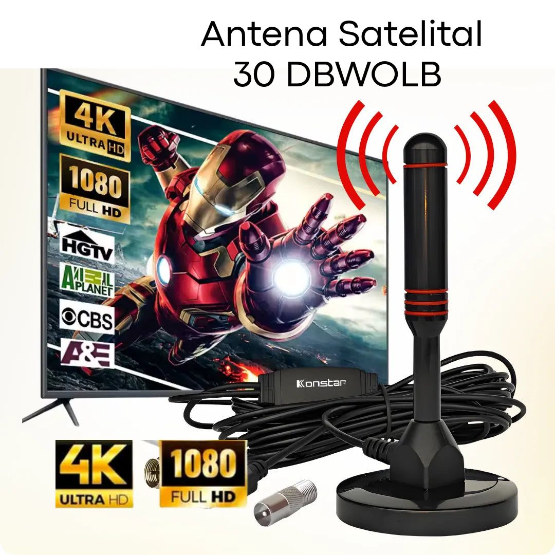 Antena Satelital + 1500 Canales Nacionales e Internacionales Calidad 4K HD