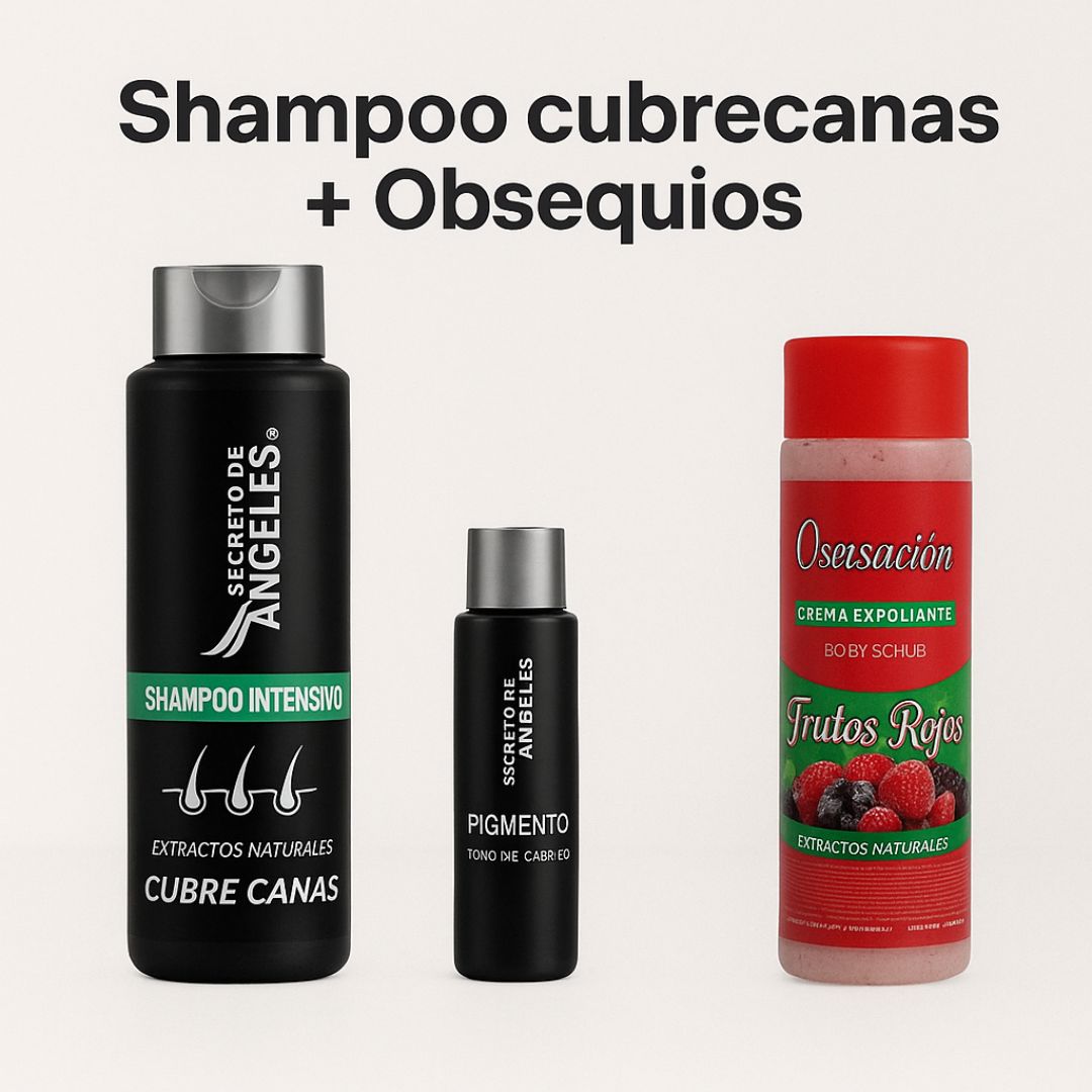 Shampoo Cubrecanas Secreto de Ángeles (Negro, Rubio, Castaño Oscuro y Claro)