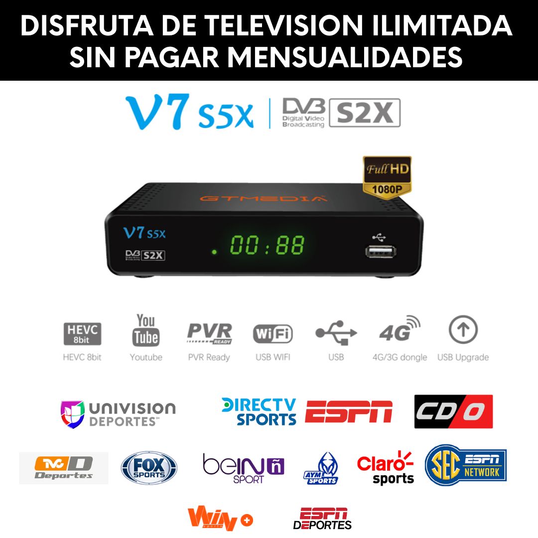 RECEPTOR SATELITAL GTMEDIA V7 S5X